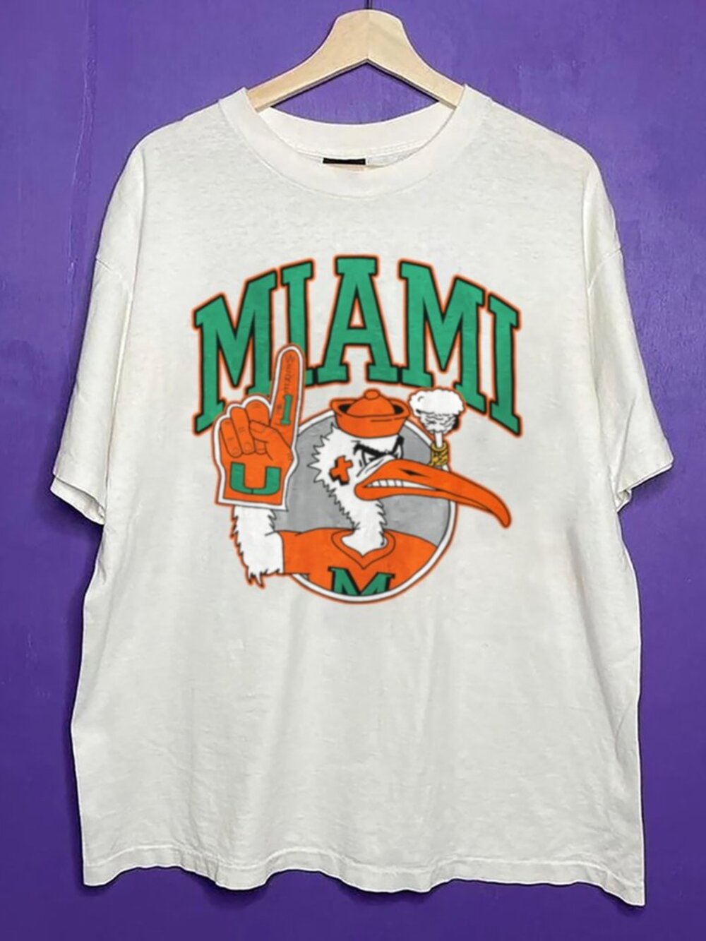 Vintage 90s Miami Hurricanes Football Unisex Shirt, University of Miami Shirt